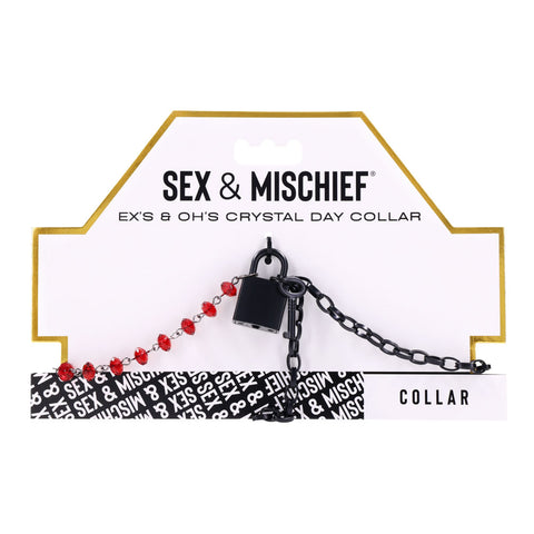 Sm Exs And Ohs Crystal Day Collar Black Collar Jewellery > Bondage Gear > Collars