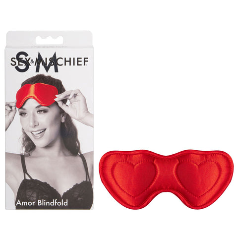Sex & Mischief Amor Blindfold - Padded Satin Blindfold Red > Bondage Gear > Blindfolds