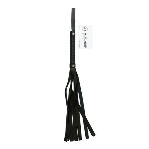 Sex and Mischief Faux Leather Flogger for Sensation Play 24 Inches Black Whips & Paddles