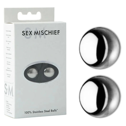 Sex & Mischief 100% Stainless Steel Balls 1.5 Inch Ben Wa Balls Silver Kegel & Pelvic Exercisers