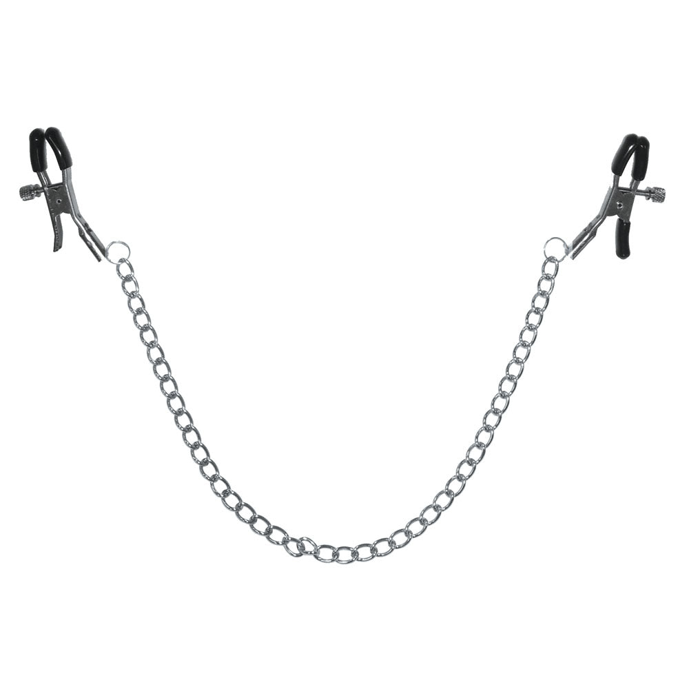 Sex and Mischief Chained Nipple Clamps – Adjustable Rubber-Tipped Nipple Clamps Secondary image