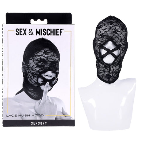 Lace Hush Hood Sheer Erotic Mask for Adult Intimate Play > Bondage Gear > Masks