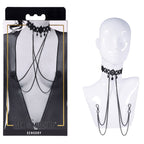 Lace Collar Choker with Adjustable Nipple Ties > Clothes > Body Jewellery (Non Piercing)