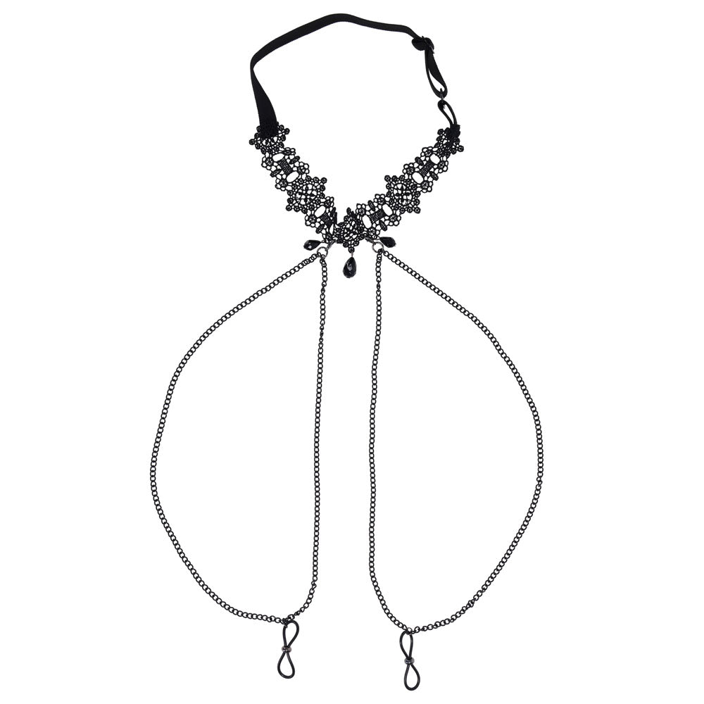 Lace Collar Choker with Adjustable Nipple Ties > Clothes > Body Jewellery (Non Piercing)