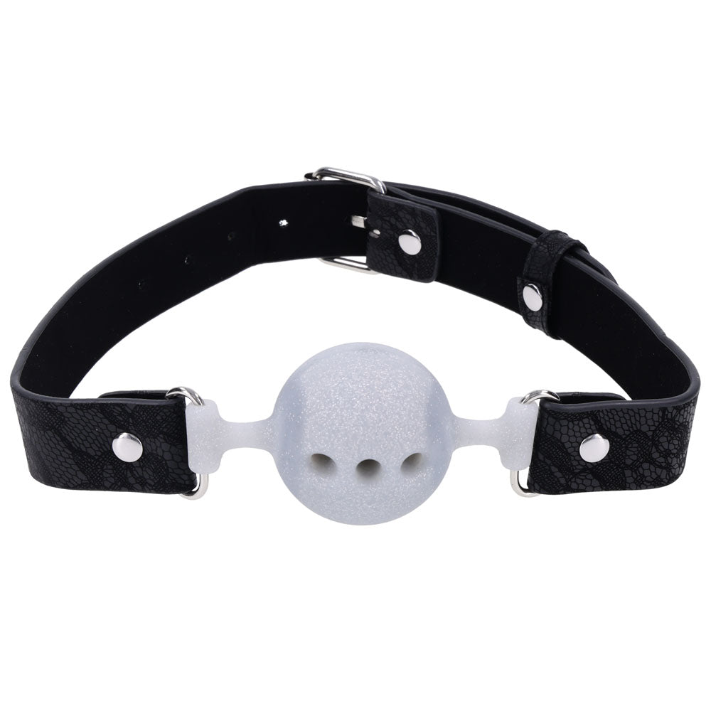 Lace Silicone Breathable Ball Gag for Comfortable Bondage Play Gags
