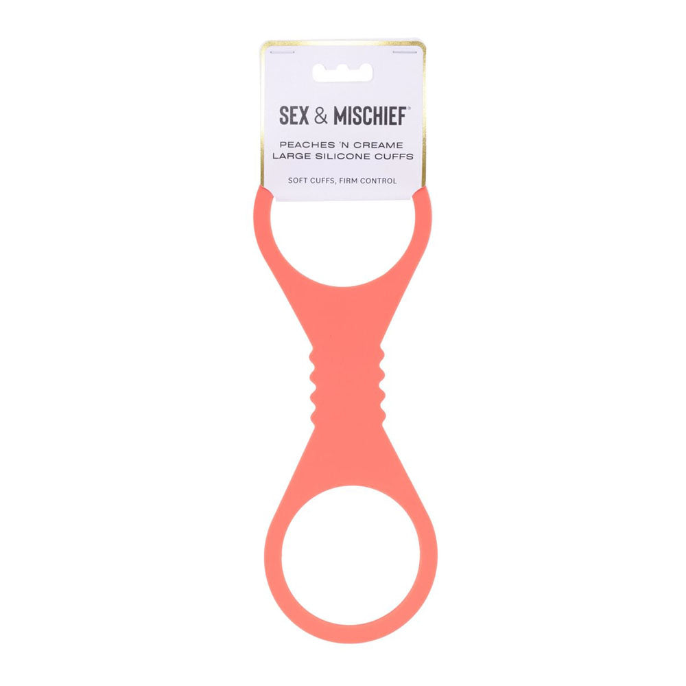 Peaches N Creame Silicone Cuffs (Orange) – Lightweight Restraints 11" Secondary image
