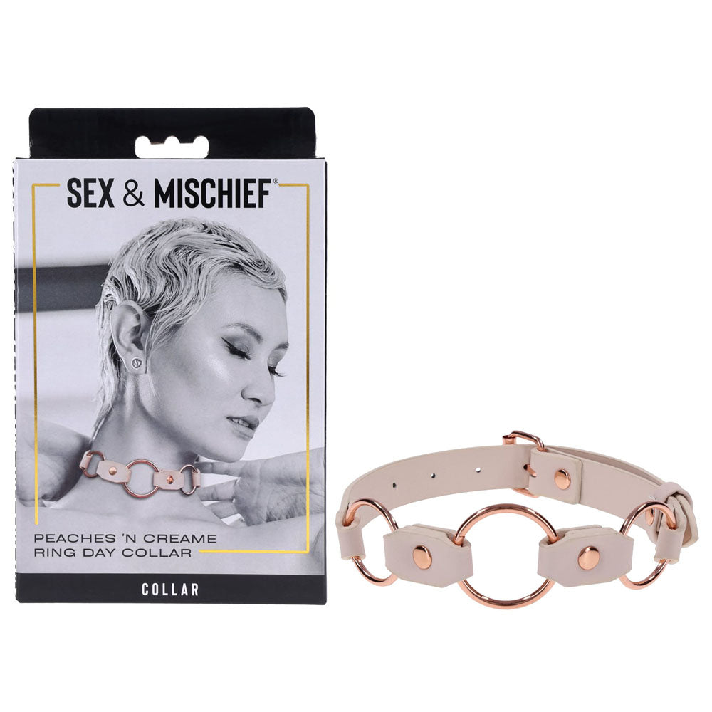 Peaches N Creame Ring Day Collar (Pink) – Luxury BDSM Collar > Bondage Gear > Collars & Leashes