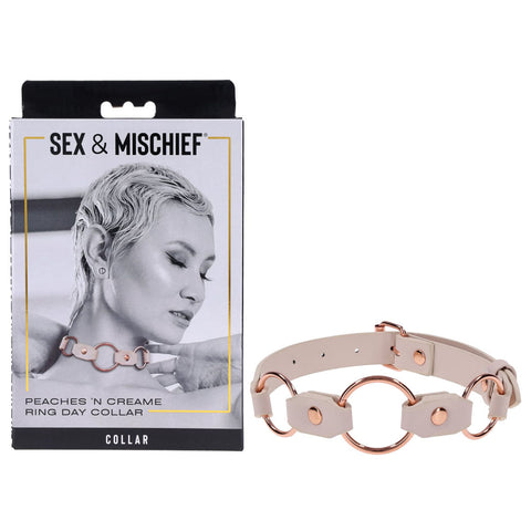 Peaches N Creame Ring Day Collar (Pink) – Luxury BDSM Collar > Bondage Gear > Collars & Leashes