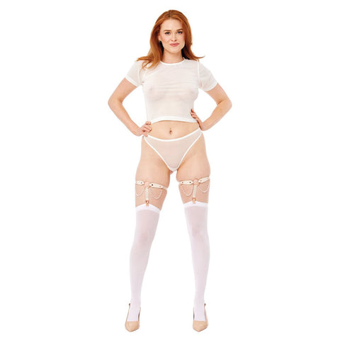Peaches N Creame Pearl Garters (Peach) – Elegant Garters
