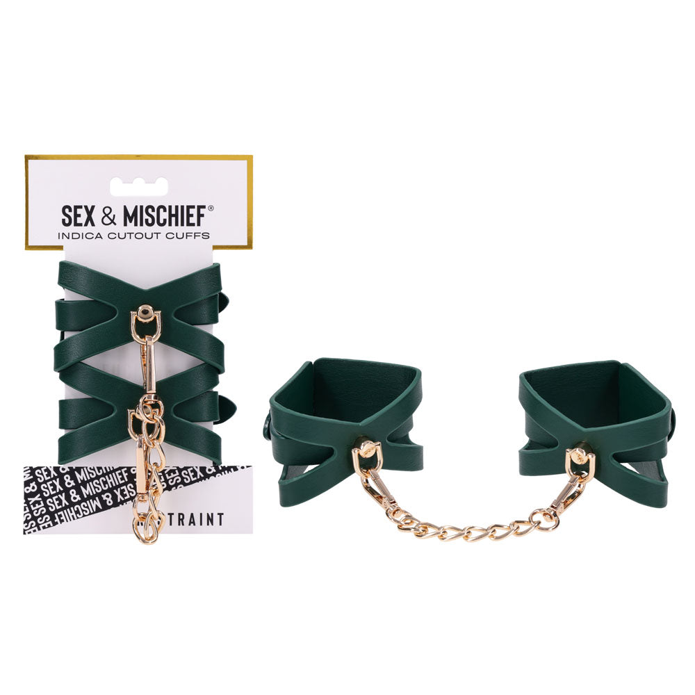 Indica Cutout Cuffs (Green) – Luxury Collar > Bondage Gear > Collars & Leashes
