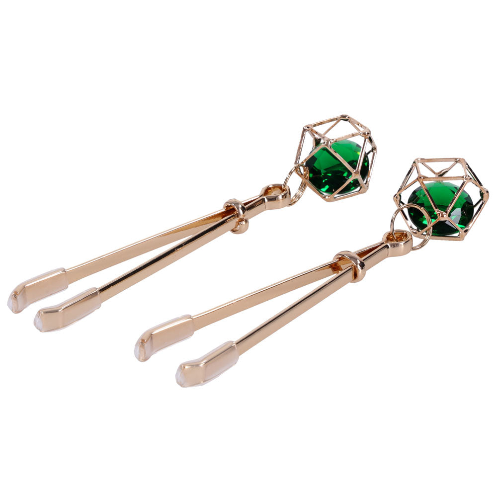 Indica Crystal Nipple Clips (Green) – Adjustable Tension Nipple Clips > Sex Toys > Nipple Clips
