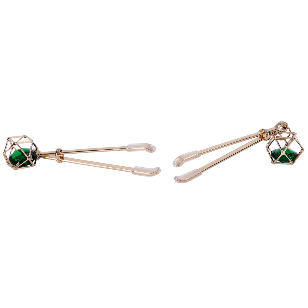Indica Crystal Nipple Clips (Green) – Adjustable Tension Nipple Clips > Sex Toys > Nipple Clips