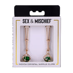 Indica Crystal Nipple Clips (Green) – Adjustable Tension Nipple Clips > Sex Toys > Nipple Clips