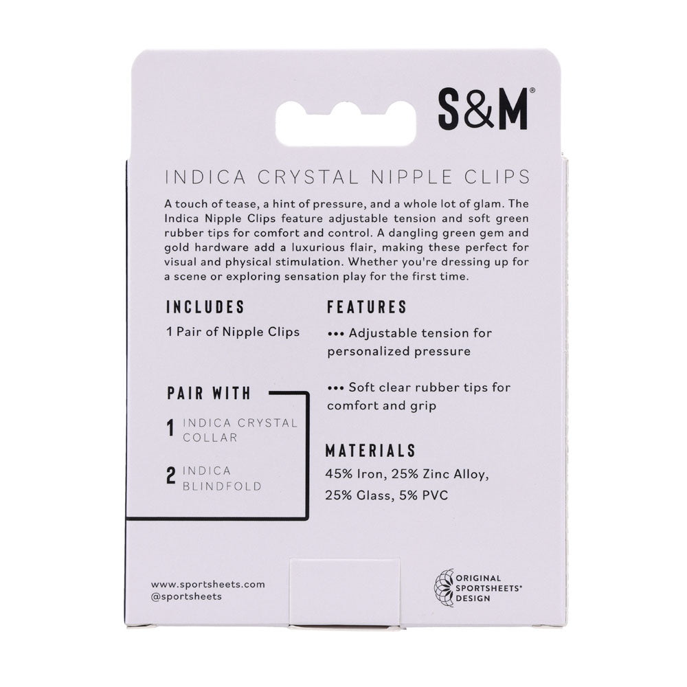Indica Crystal Nipple Clips (Green) – Adjustable Tension Nipple Clips > Sex Toys > Nipple Clips