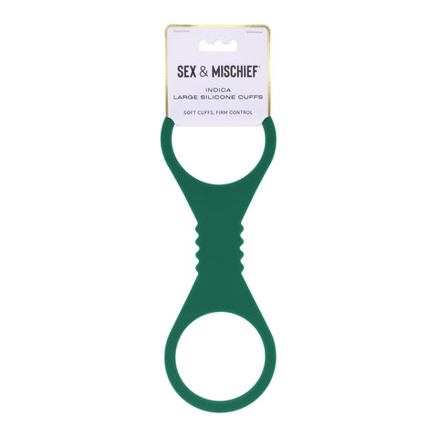 Sex & Mischief Indica Large Silicone Cuffs (Green) – Lightweight Flexible Large Restraints Green > Bondage Gear > Restraints