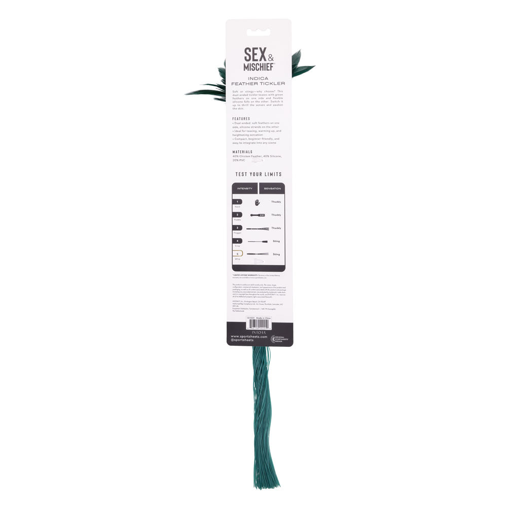Indica Feather Tickler (Green) – Sensory Dual-Ended Tickler > Bondage Gear > Paddles