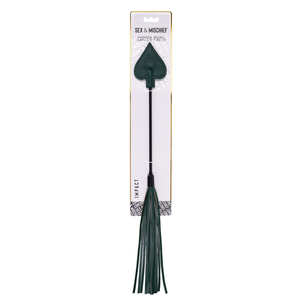 Indica Dual Impact Crop (Green) – Versatile Impact Toy > Bondage Gear > Crops