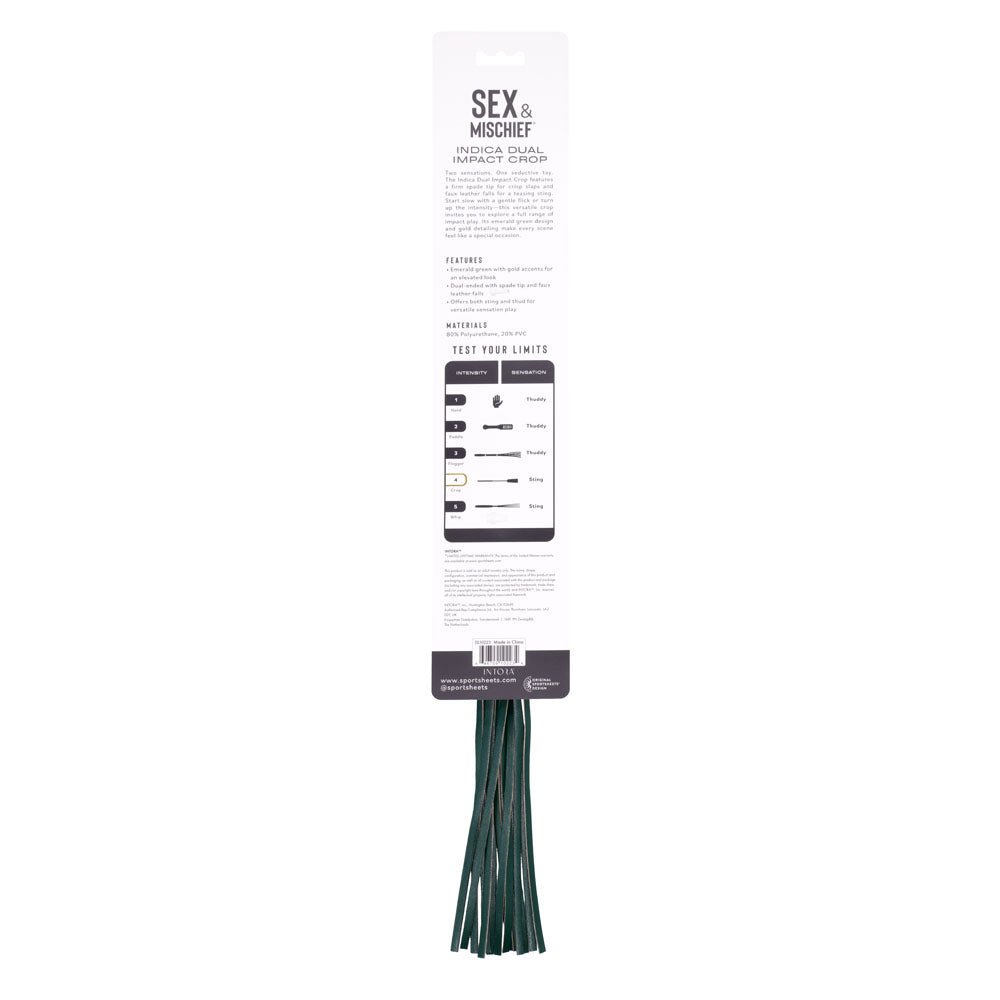 Indica Dual Impact Crop (Green) – Versatile Impact Toy > Bondage Gear > Crops