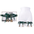 Sex & Mischief Indica Laced Up Garters (Gold) – Set of 2 Adjustable Garters Green > Clothes > Hosiery > Garterbelt Sets