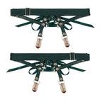 Sex & Mischief Indica Laced Up Garters (Gold) – Set of 2 Adjustable Garters > Clothes > Hosiery > Garterbelt Sets