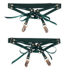 Sex & Mischief Indica Laced Up Garters (Gold) – Set of 2 Adjustable Garters > Clothes > Hosiery > Garterbelt Sets