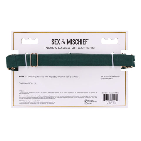 Sex & Mischief Indica Laced Up Garters (Gold) – Set of 2 Adjustable Garters > Clothes > Hosiery