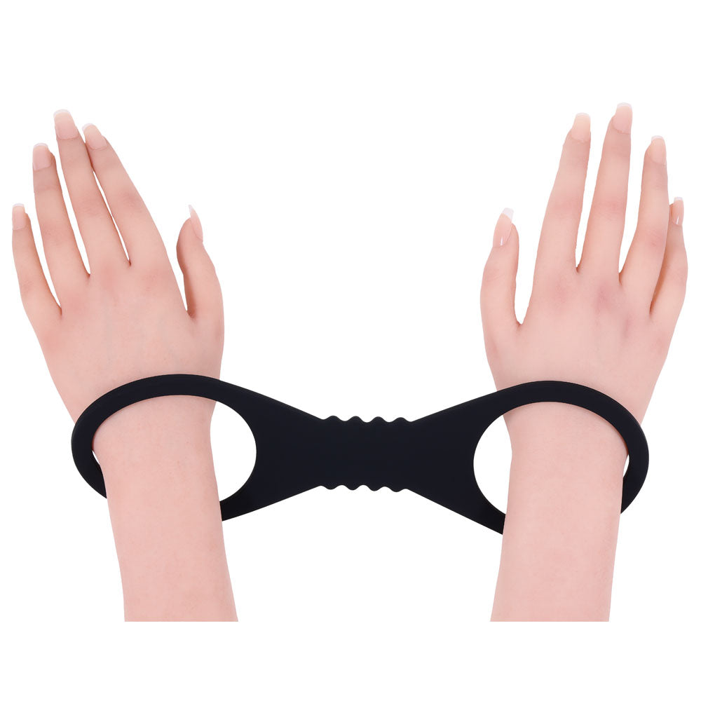 Sex & Mischief Shadow Large Silicone Cuffs – Large Comfortable Silicone Restraints Secondary image