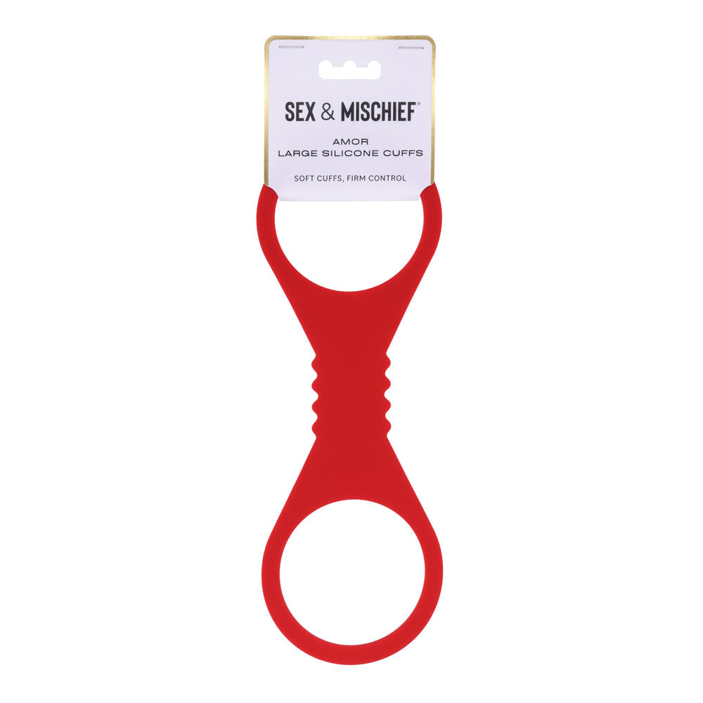 Sex & Mischief Amor Large Silicone Cuffs (Red) – Large Flexible Silicone Restraints Red > Bondage Gear > Restraints Main image