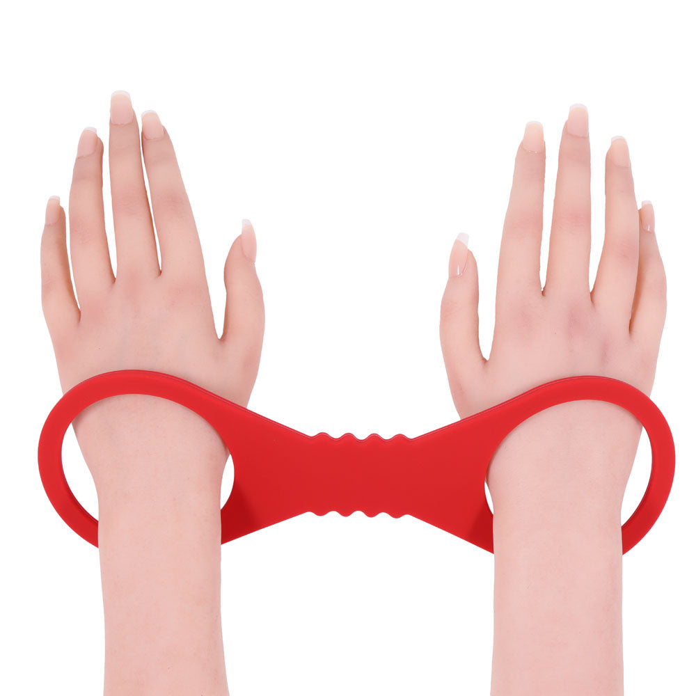 Sex & Mischief Amor Large Silicone Cuffs (Red) – Large Flexible Silicone Restraints > Bondage Gear > Restraints