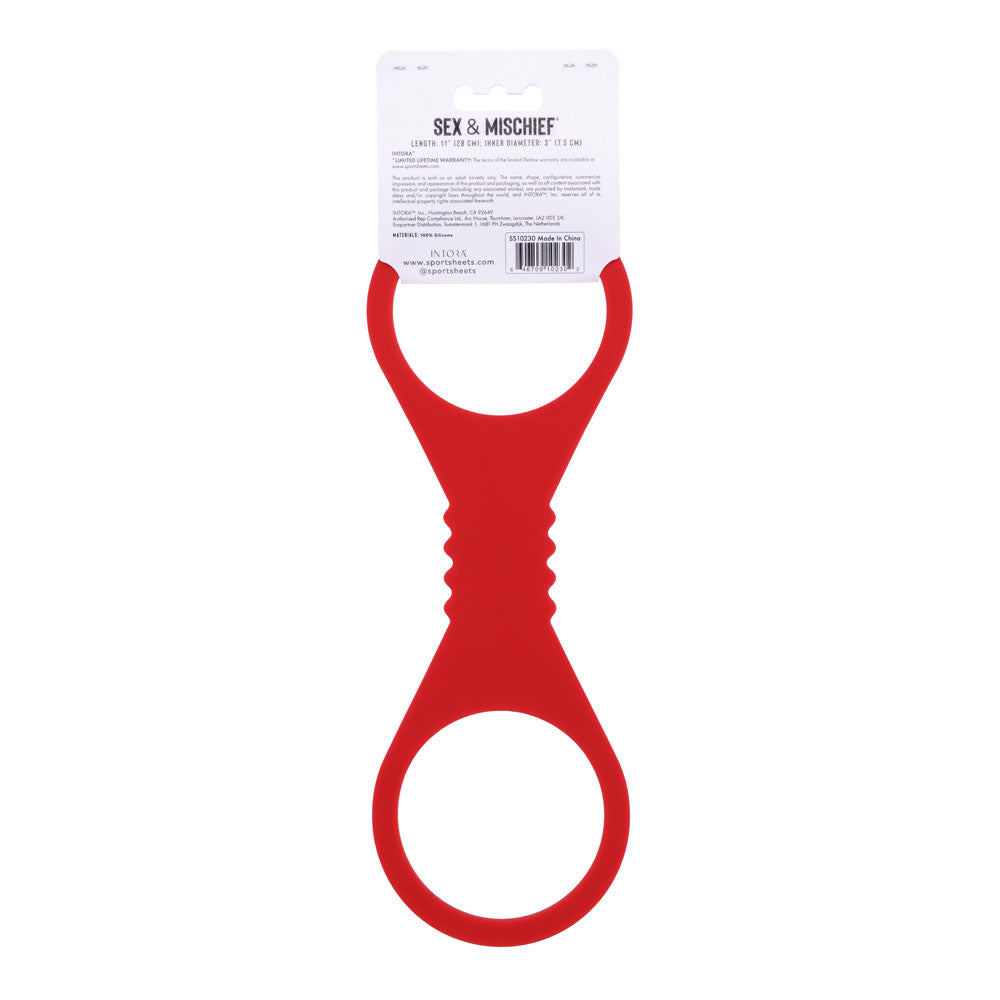 Sex & Mischief Amor Large Silicone Cuffs (Red) – Large Flexible Silicone Restraints > Bondage Gear > Restraints