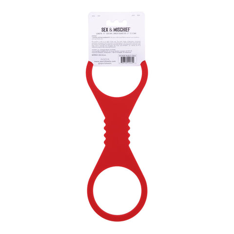 Sex & Mischief Amor Large Silicone Cuffs (Red) – Large Flexible Silicone Restraints > Bondage Gear > Restraints