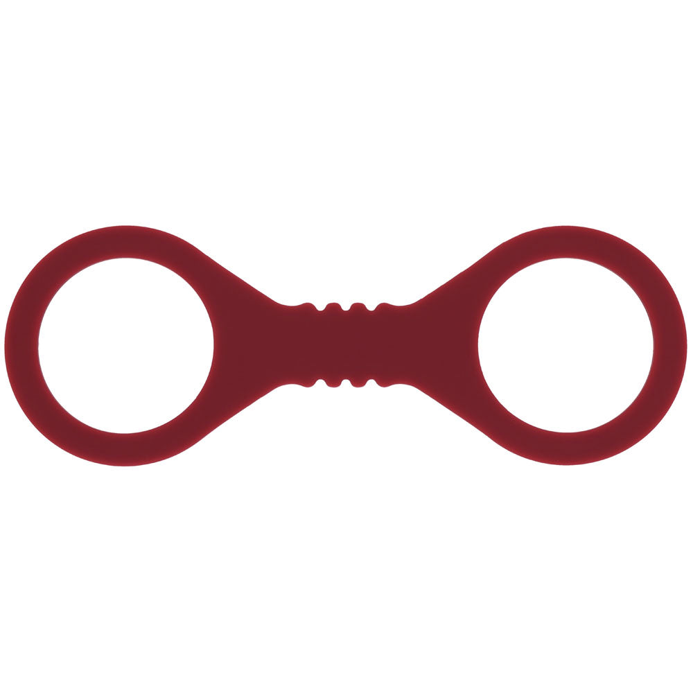 Sex & Mischief Enchanted Small Silicone Cuffs (Burgundy) – Small Silicone Restraints Secondary image