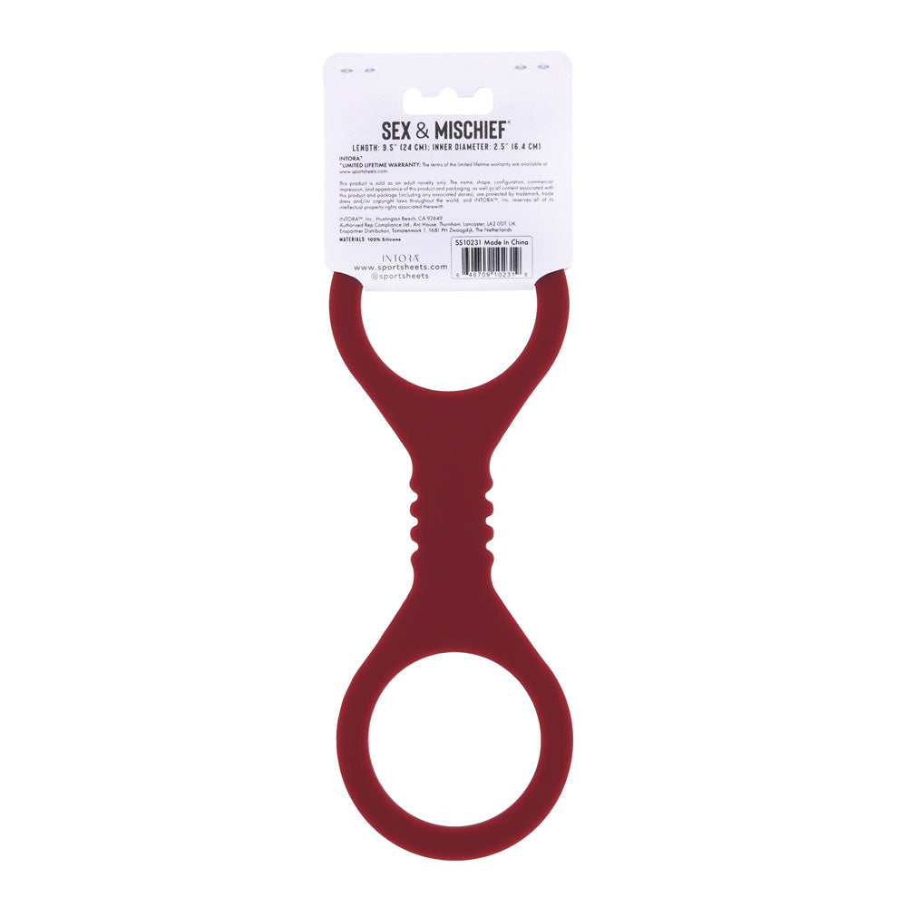 Sex & Mischief Enchanted Small Silicone Cuffs (Burgundy) – Small Silicone Restraints > Bondage Gear > Restraints