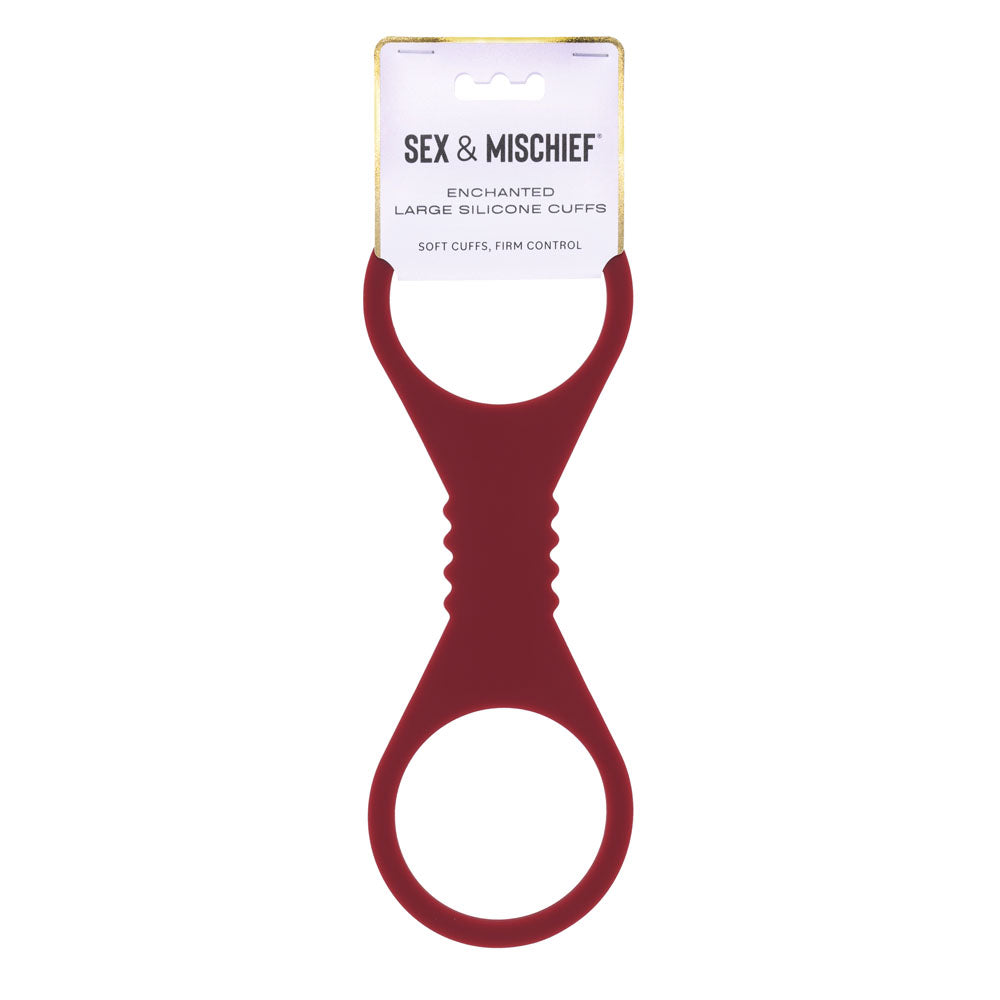 Sex & Mischief Enchanted Large Silicone Cuffs (Burgundy) – Large Silicone Restraints Red > Bondage Gear > Restraints