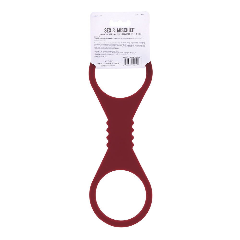 Sex & Mischief Enchanted Large Silicone Cuffs (Burgundy) – Large Silicone Restraints > Bondage Gear > Restraints