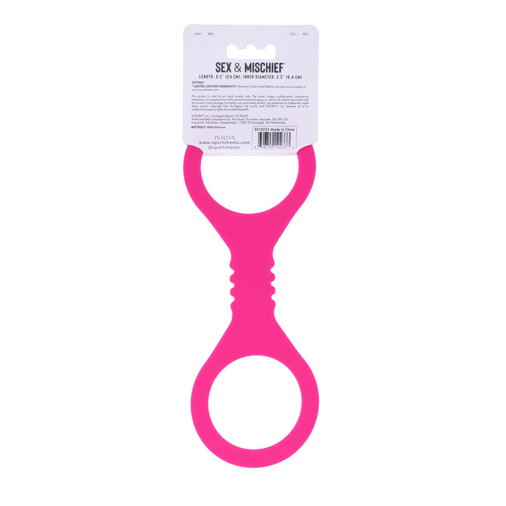 Sex & Mischief Small Hot Pink Silicone Cuffs – Small Restraints > Bondage Gear > Restraints