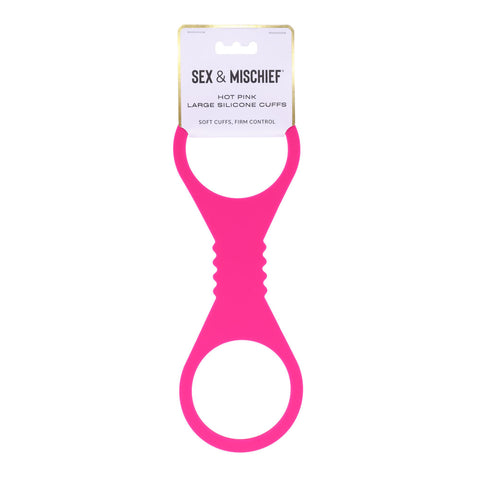 Sex & Mischief Large Hot Pink Silicone Cuffs – Large Restraints Pink > Bondage Gear > Restraints