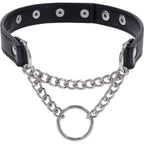 Shadow Day Collar – Faux Leather Collar with Silver Hardware > Bondage Gear > Collars & Leashes