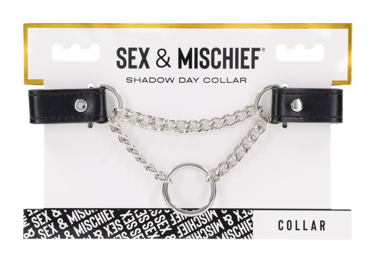 Shadow Day Collar – Faux Leather Collar with Silver Hardware > Bondage Gear > Collars & Leashes
