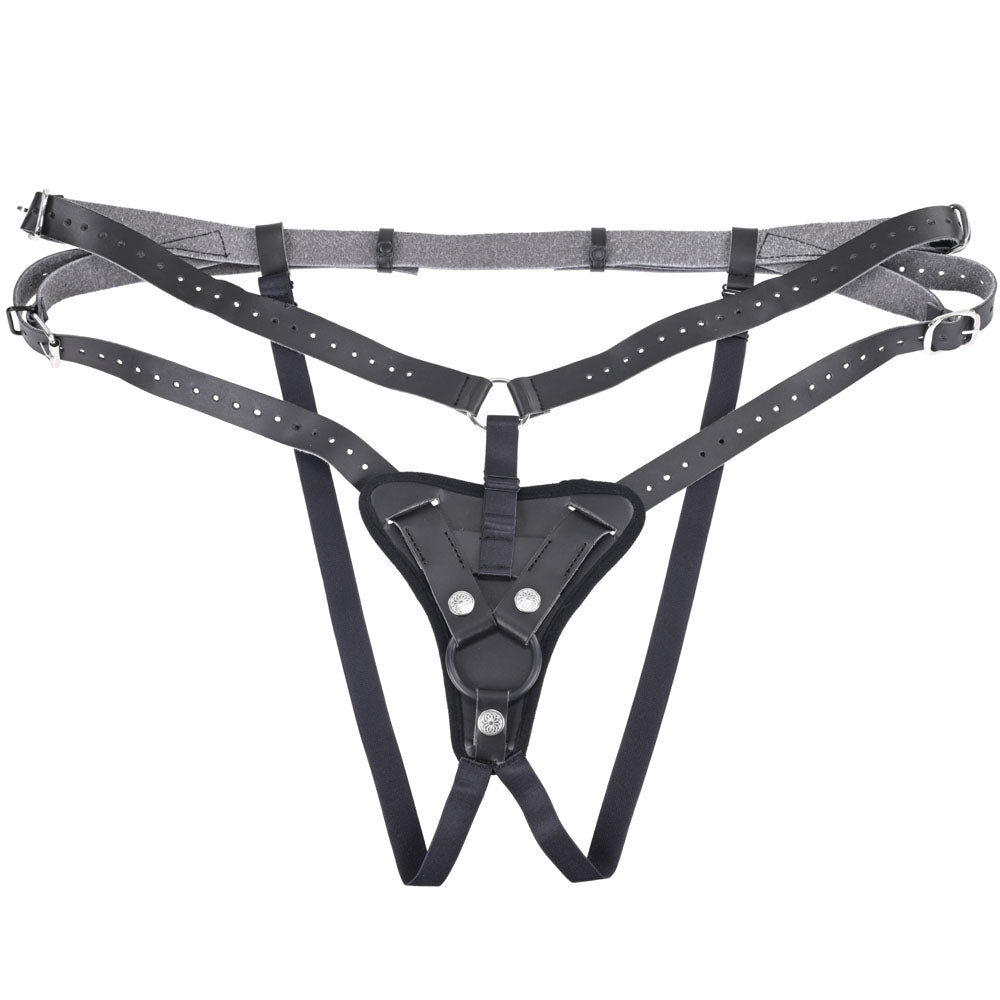 Sportsheets Aurora High Waisted Strap-On Harness (Black) Adjustable Up to 60 Inch Hips - Strap-On Harness > Dildos > Strap On Harnesses