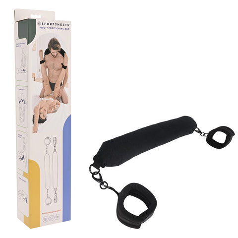 Pivot Positioning Bar 58 cm Flexible Support and Cuffs Black Restraints