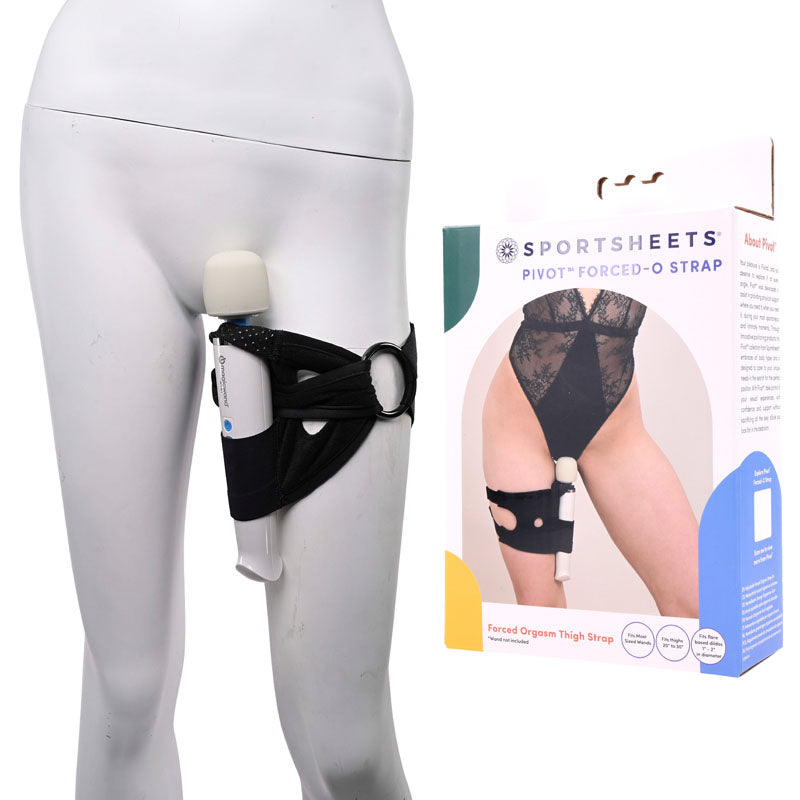Pivot 2 in 1 Forced-O Strap – Dual Function Thigh Harness for Massagers Black > Sex Toys > Sex Positioners