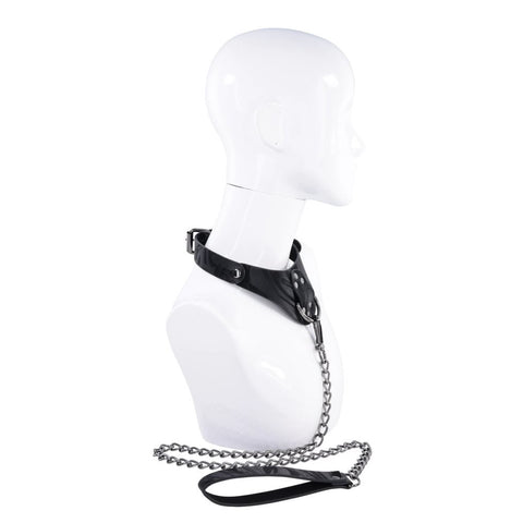 Sportsheets Velvet Noir Collar and Leash with Removable Chain and Faux Leather Handle - Elegant Restraint and Leash for Adults > Bondage Gear > Collars