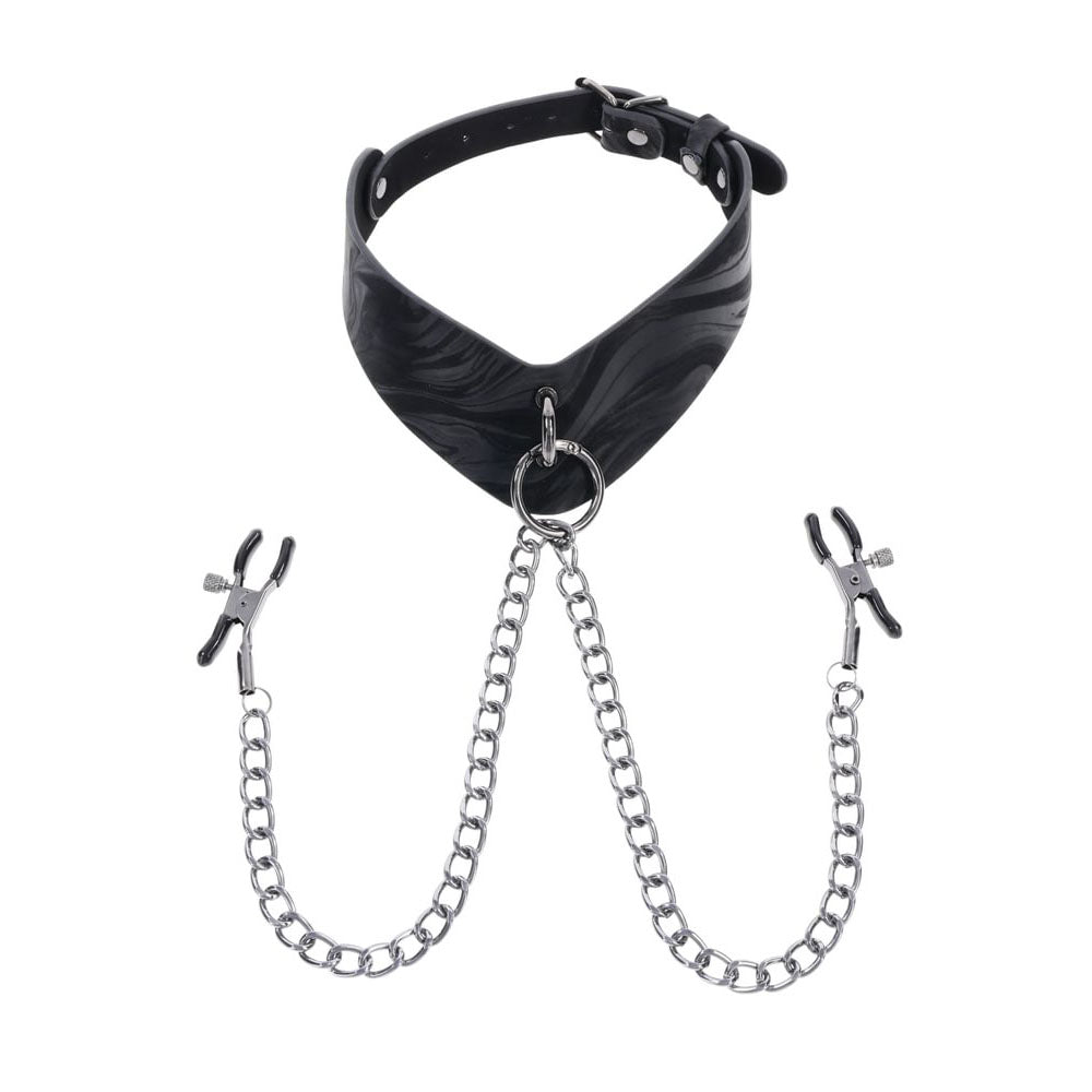 Sportsheets Velvet Noir Collar & Removable Clamps Neck and Nipple Restraints Secondary image