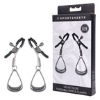 Sportsheets Velvet Noir Tuggable Nipple Clamps with Gunmetal Finish and Adjustable Restraints > Sex Toys > Nipple Clamps