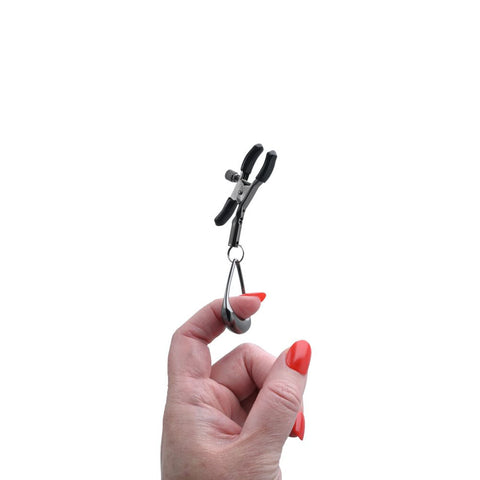 Sportsheets Velvet Noir Tuggable Nipple Clamps with Gunmetal Finish and Adjustable Restraints Nipple Stimulators