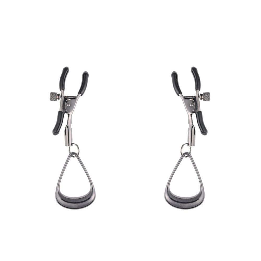 Sportsheets Velvet Noir Tuggable Nipple Clamps with Gunmetal Finish and Adjustable Restraints Nipple Stimulators