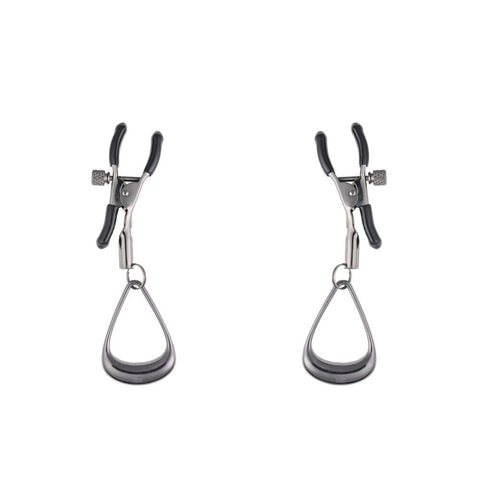 Sportsheets Velvet Noir Tuggable Nipple Clamps with Gunmetal Finish and Adjustable Restraints Nipple Stimulators