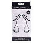 Sportsheets Velvet Noir Tuggable Nipple Clamps with Gunmetal Finish and Adjustable Restraints > Sex Toys > Nipple Clamps