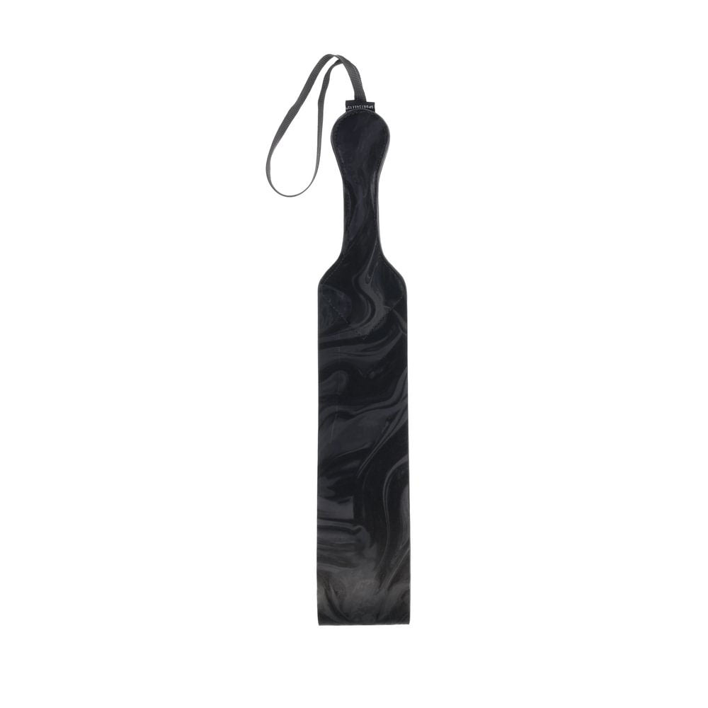 Sportsheets Velvet Noir Loop Paddle 42 cm Impact Toy with Vegan Leather and Wrist Loop Black Marbled Design Whips & Paddles